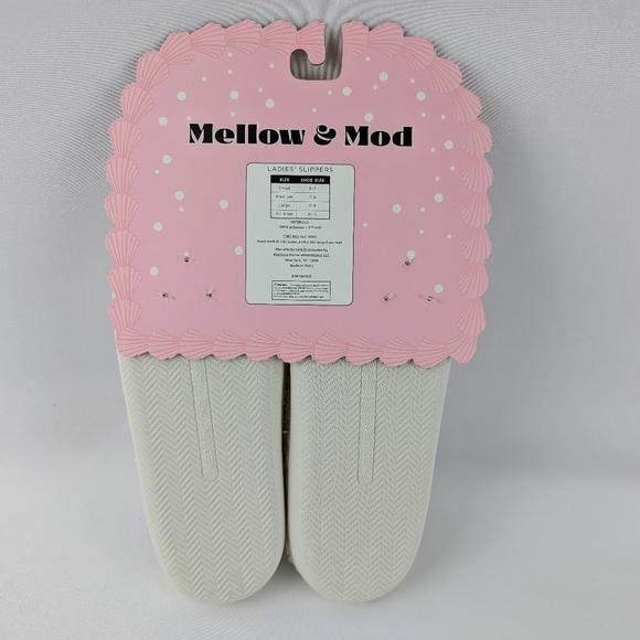 Hearts Slippers Sherpa Upper Fleece Memory Foam Slip On Ivory Pink M (7/8) NWT - Picture 10 of 12